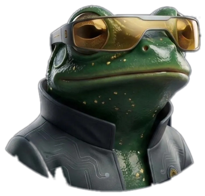 Gully Labs mascot, a green frog in gold-tinted glasses